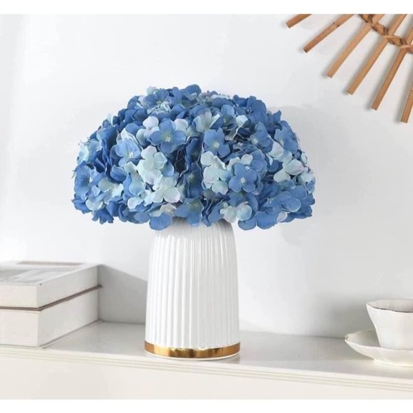 20 count | White & Sky Dusty Blue Shades Hydrangeas Wedding Flowers Bouquet - Picture 3 of 5